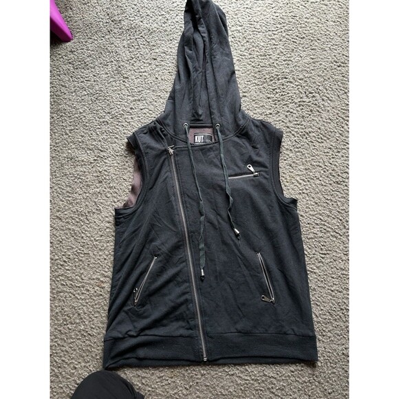 Kut from the Kloth Moto zip vest Black/Green vest MEDIUM - Picture 1 of 6